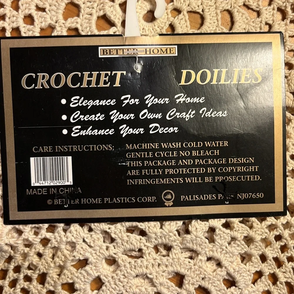 NWT Set of Vintage Style Crochet Doilies Cream Lace